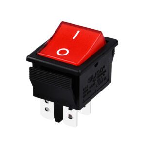 Rocker Switch 4 Pins 2 Positions 10PCS 16A 22*30mm Silver Contact Rocker Push Button Switch With Red Light/Green Light/Without Light