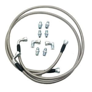 Stainless Steel Flexible Braided Transmission Cooler Hoses/Line 52”Length compatible with TH350 700R4 TH400