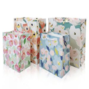 Hot Stamping Gift Bags Paper Tote Bags 300pcs Small Bags Garment Gift Paper Bags Lovely Flower Stamping Gift Bags