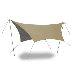 Outdoor Shade Canopy 4200mm×3600mm×2200mm Accommodates 2-4 Persons Hexagonal Waterproof Camping Pergola Awning