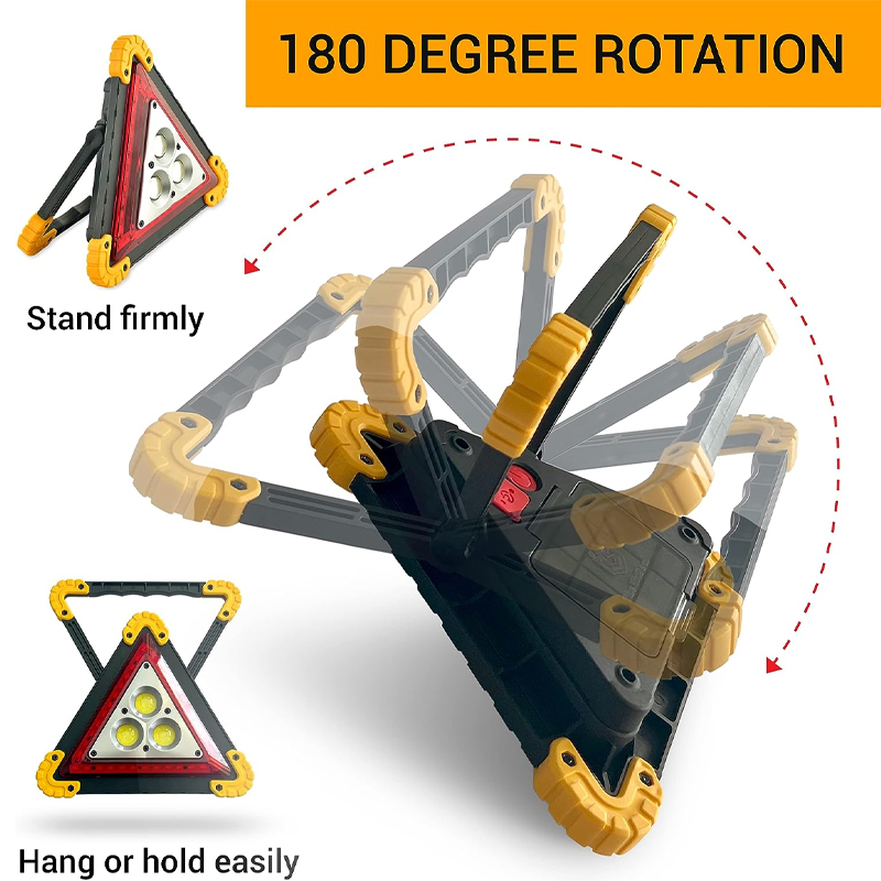 Multifunctional Emergency Warning Triangle - Safety Signal Light, Essential for Vehicle Accident/Repairing/Hazard/Camping/Hiking; LED flood Light, Water-resistant, Shockproof & Portable - Image 3