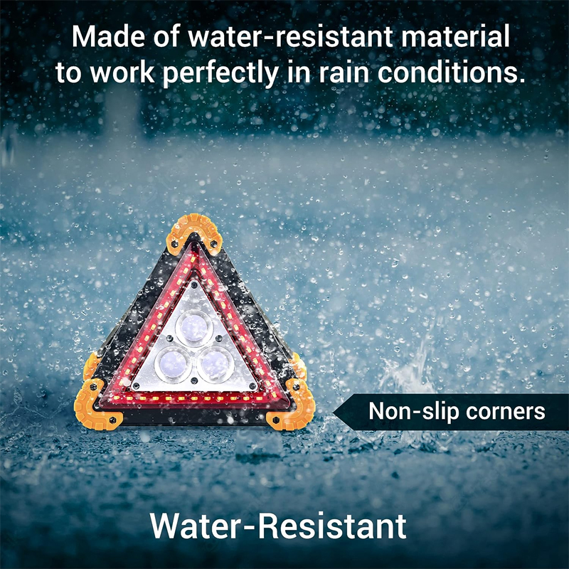 Multifunctional Emergency Warning Triangle - Safety Signal Light, Essential for Vehicle Accident/Repairing/Hazard/Camping/Hiking; LED flood Light, Water-resistant, Shockproof & Portable - Image 4