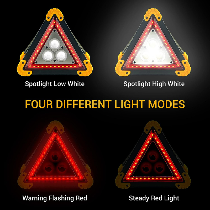 Multifunctional Emergency Warning Triangle - Safety Signal Light, Essential for Vehicle Accident/Repairing/Hazard/Camping/Hiking; LED flood Light, Water-resistant, Shockproof & Portable - Image 5