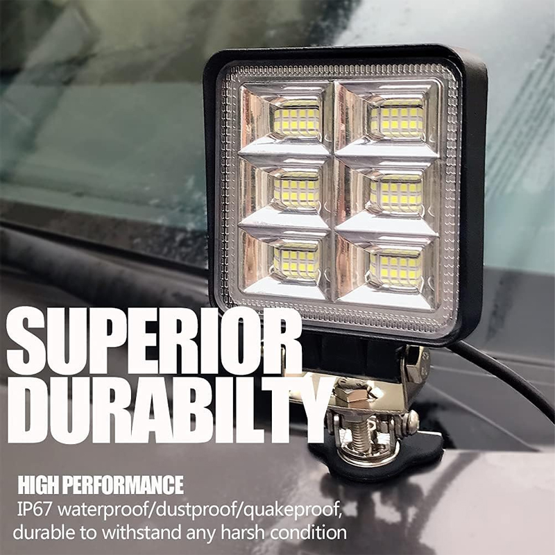 LED Tractor Lights 2 Pcs 4 Inch Flood 12V Square LED Driving Work Lights for Truck Equipment Vehicle Off Road Backup Boat - Image 5
