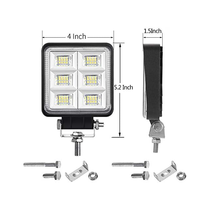 LED Tractor Lights 2 Pcs 4 Inch Flood 12V Square LED Driving Work Lights for Truck Equipment Vehicle Off Road Backup Boat - Image 2