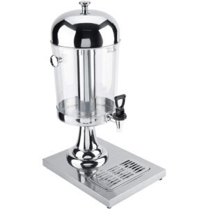 2 Gallon 8L Single Beverage Dispenser Stainless Steel Drink Dispenser With Centre Ice Core And Drip Trays Juice Dispenser