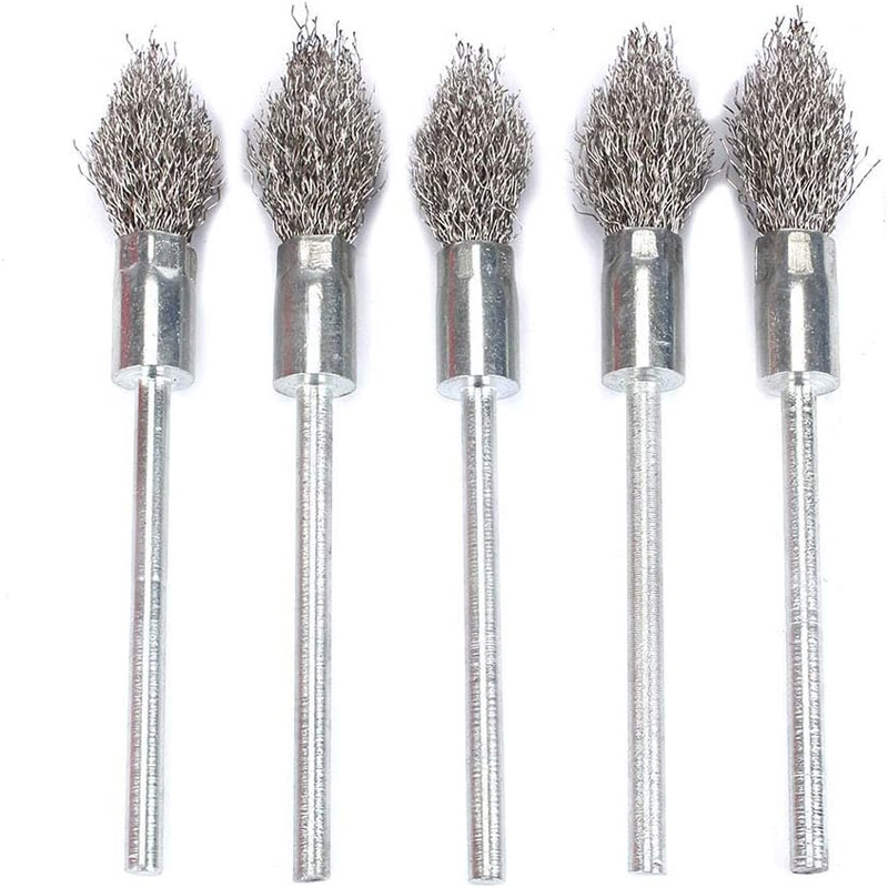 5Pcs Pointed Stainless Steel Wire Brushes Wheel kit for Drill with 1/4"shank 0.3mm for Removal of Rust/Corrosion/Paint - Image 4