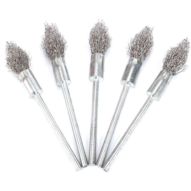 5Pcs Pointed Stainless Steel Wire Brushes Wheel kit for Drill with 1/4"shank 0.3mm for Removal of Rust/Corrosion/Paint - Image 3