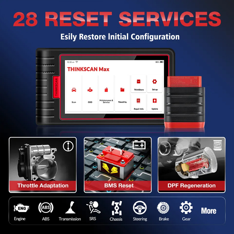 Thinkcar Thinkscan Max Auto OBD2 Diagnostic Tools Full System ECU Coding Bidirectional Control Supports 28 Reset Functions - Image 3
