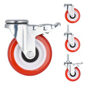 Caster Wheel 4 Inch Swivel Bolt Hole Mounted Light Duty Caster Wheel