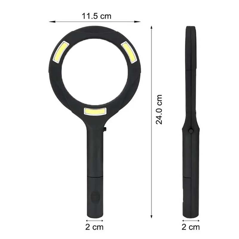 Lighted Handheld Magnifier Light COB LED 3X Magnifying Glass - Image 2