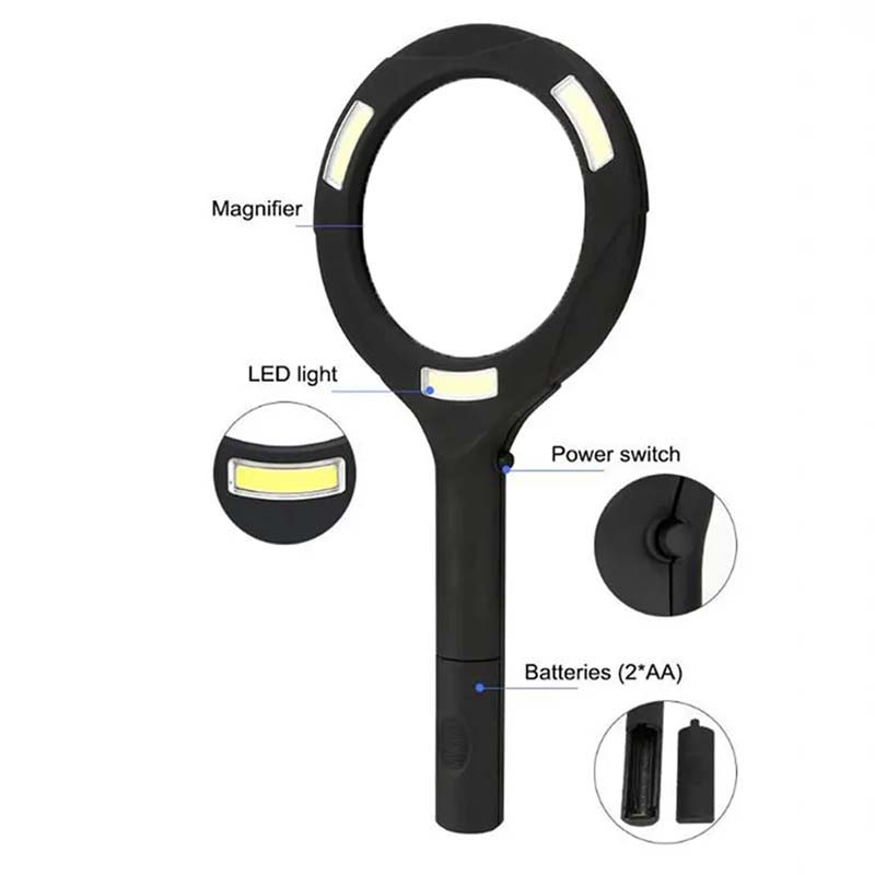 Lighted Handheld Magnifier Light COB LED 3X Magnifying Glass - Image 4