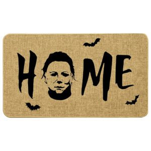 Halloween Door Mat Home Doormat 17 X 29 Inch Horror Movie Doormat Decorative Entrance Mat Non-Slip Rubber Backing Floor Mat Washable Seasonal Welcome Rugs for Indoor Outdoor