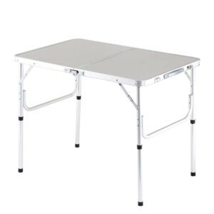 White Outdoor Camping Table Aluminum Rectangle Folding