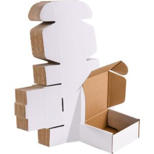 4x4x2 Inches White Shipping Boxes Set of 25, Corrugated Cardboard Boxes White Gift Box, Recyclable Literature Mailer Boxes for Small Business Packaging, Mailing, Shipping