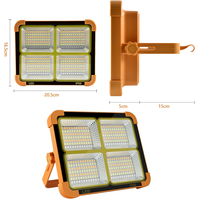 Portable LED Work Solar Light 336LED IP66 with Stepless Brightness Job Site Battery Rechargeable LED Floor Light for Emergency Worklight Car Repair for Hurricane - Image 4