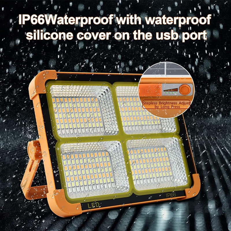 Portable LED Work Solar Light 336LED IP66 with Stepless Brightness Job Site Battery Rechargeable LED Floor Light for Emergency Worklight Car Repair for Hurricane - Image 3