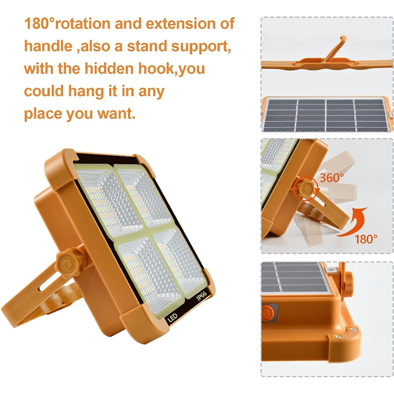 Portable LED Work Solar Light 336LED IP66 with Stepless Brightness Job Site Battery Rechargeable LED Floor Light for Emergency Worklight Car Repair for Hurricane - Image 2