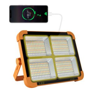 Portable LED Work Solar Light 336LED IP66 with Stepless Brightness Job Site Battery Rechargeable LED Floor Light for Emergency Worklight Car Repair for Hurricane