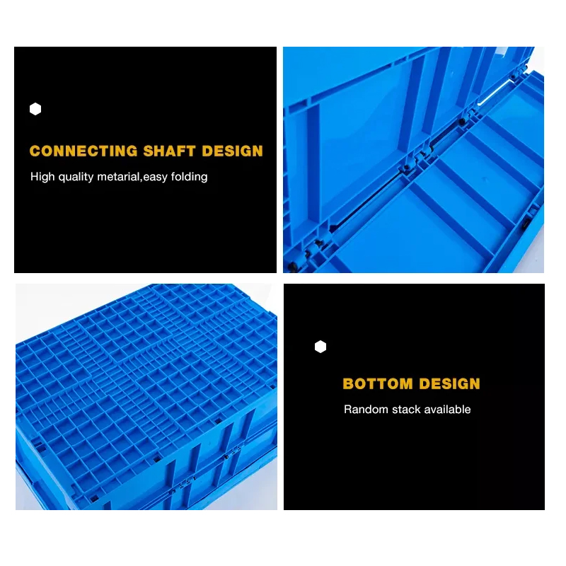 Nestable and Stackable Plastic Container Attached Lid Logistics Box - Image 4