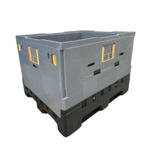heavy duty hygienic industrial foldable large solid flat collapsible bulk plastic pallet container for warehouse storage