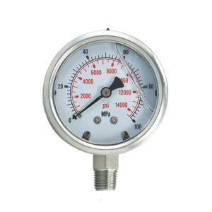 All Stainless Steel Bottom Connection Hydraulic Pressure Gauge Oil Pressure Gauges