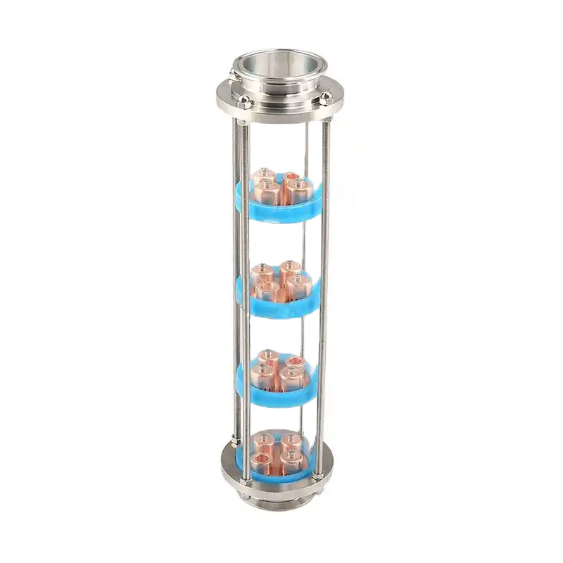 Copper Bubble Plate 3" Distillation Glass Reflux Column For Moonshine
