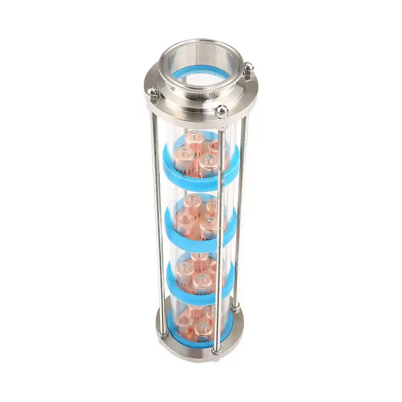 Copper Bubble Plate 3" Distillation Glass Reflux Column For Moonshine - Image 2
