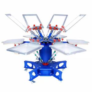 Screen Printing Machine 6 Color 6 Station Manual t-Shirt Double Wheel Rotatory