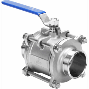 3" Pipe OD Quick Clamp Sanitary Ball Valve For 3" Stainless Steel 304 Triple Clamp