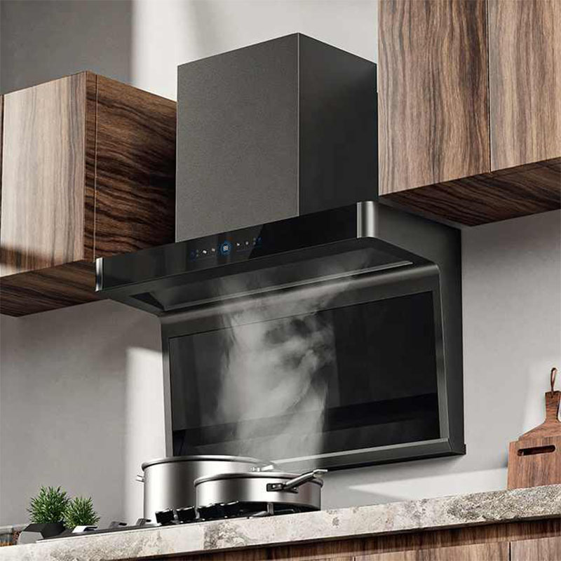 Large Suction Kitchen Copper Motor Stainless Steel Screen Touch Range Hood SS Chimney - Image 2