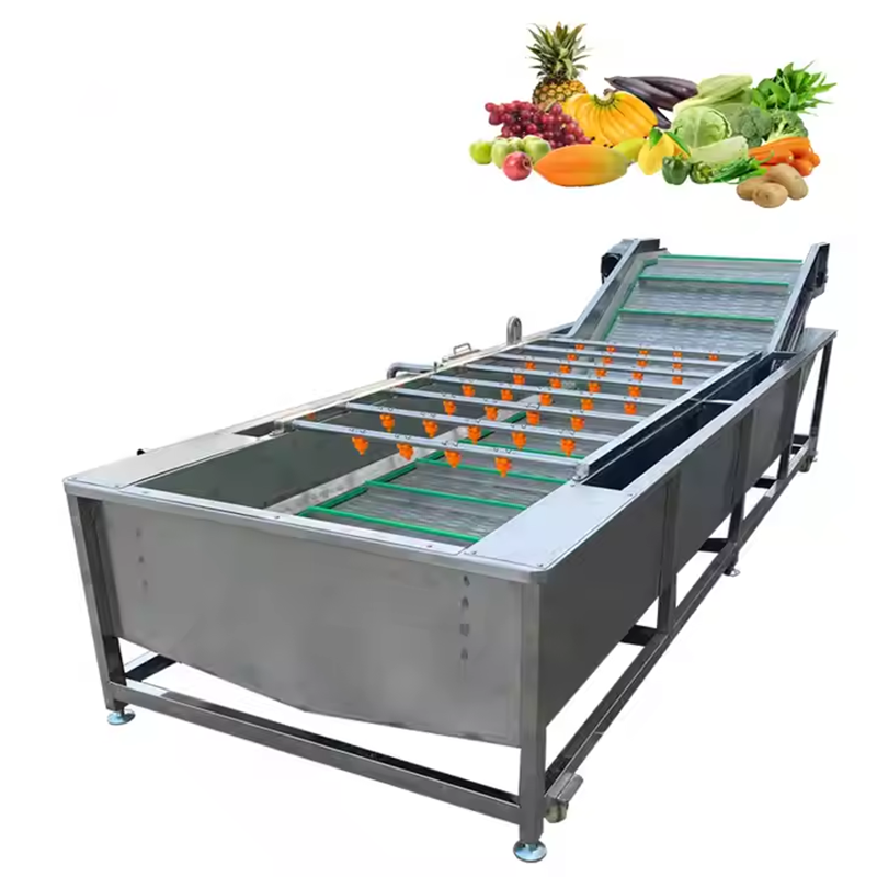 Stainless Steel Bubble Fruit And Vegetable Cleaning Machine, Machine Capacity 300-5000kg/H