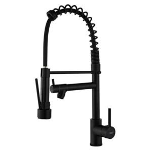 Stainless Steel 304 Matte Black Hot and Cold Water Single Handle Folding Spout Swivel Spout Pot Filler Kitchen Mixer Faucet