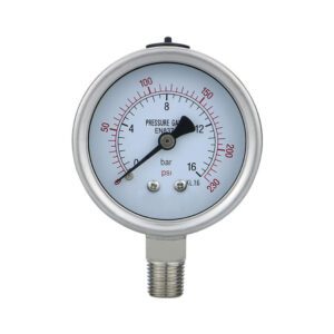 Outlet 600 Bar 2.5-inch NPT1/4 Thread Connection 304ss Full Stainless Steel Pressure Gauges