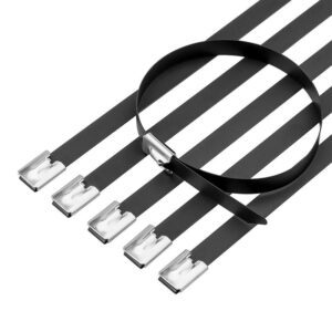 Heavy-Duty PVC-Coated Stainless Steel Black Minimalist Strapping