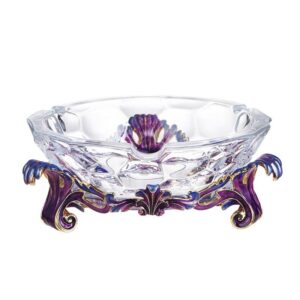 European-style Tabletop Hotel Ornaments Enamel Craft Round Glass Ashtray