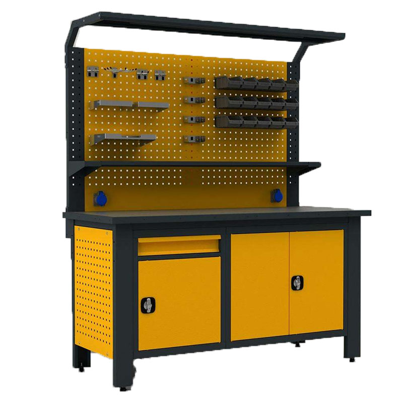 Heavy Duty Metal Service Workbench Professional Industrial Steel Workstation with Drawers