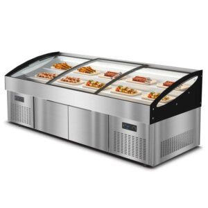 Commercial Refrigeration Equipment Three-Step Staircase Direct Cooling Display Freezer