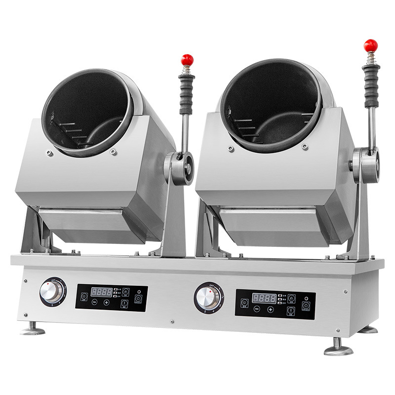 Double-drum stir-fry machine, efficient - Image 2