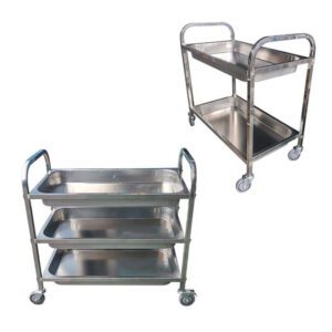 Restaurant Storage & Transport 2-Tier Stainless Steel Hotel Serving Cart