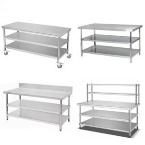 304 Stainless Steel Commercial Kitchen Workbench, Utility Table for Hotels and Restaurants