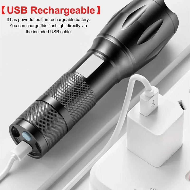 4 Mode Multi-Function LED Flashlight - W/R/B/G Waterproof - Image 3
