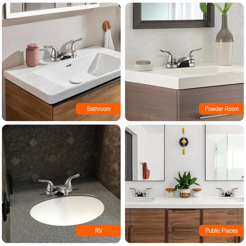 Restroom Supplies Brushed Nickel Faucet for Bathroom Vanity - Image 2