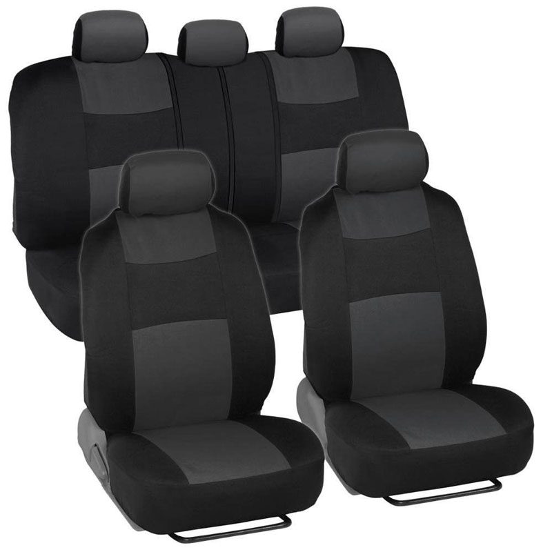 Universal Fit 9-Piece Car Seat Cover Set Flat Fabric Zipper