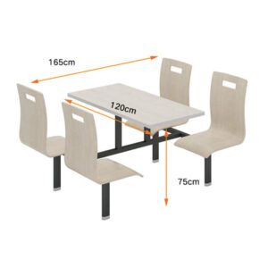 Modern 4-Person Dining Table Chair Set for Restaurant Hotel