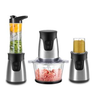 2000-Cup Food Processor Blender -chop/juice/grind，Low-Noise，Easy Single-Speed