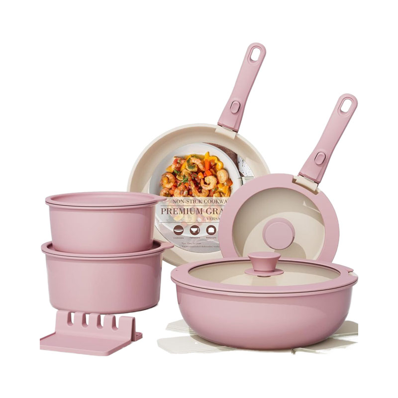 21 Pcs Detachable Handle Non-Stick Cookware Set RV Kitchen