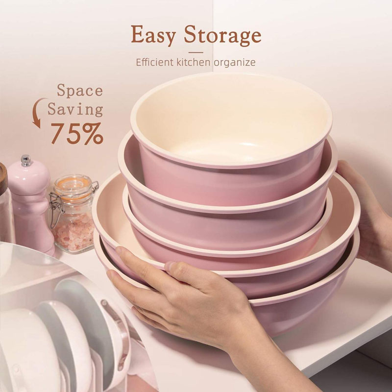 21 Pcs Detachable Handle Non-Stick Cookware Set RV Kitchen - Image 3