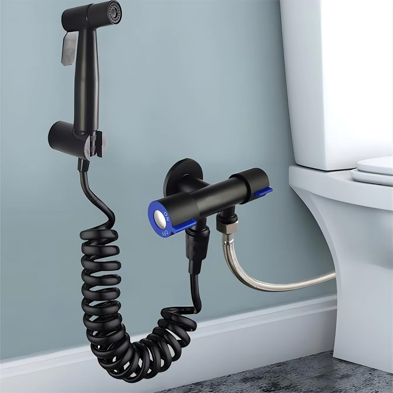 Restroom Supplies Dual-Color Black Silver Bidet Spray for Toilets - Image 2