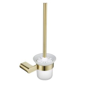 Restroom Supplies Soft Fiber Brushed Gold Toilet Cleaner Set